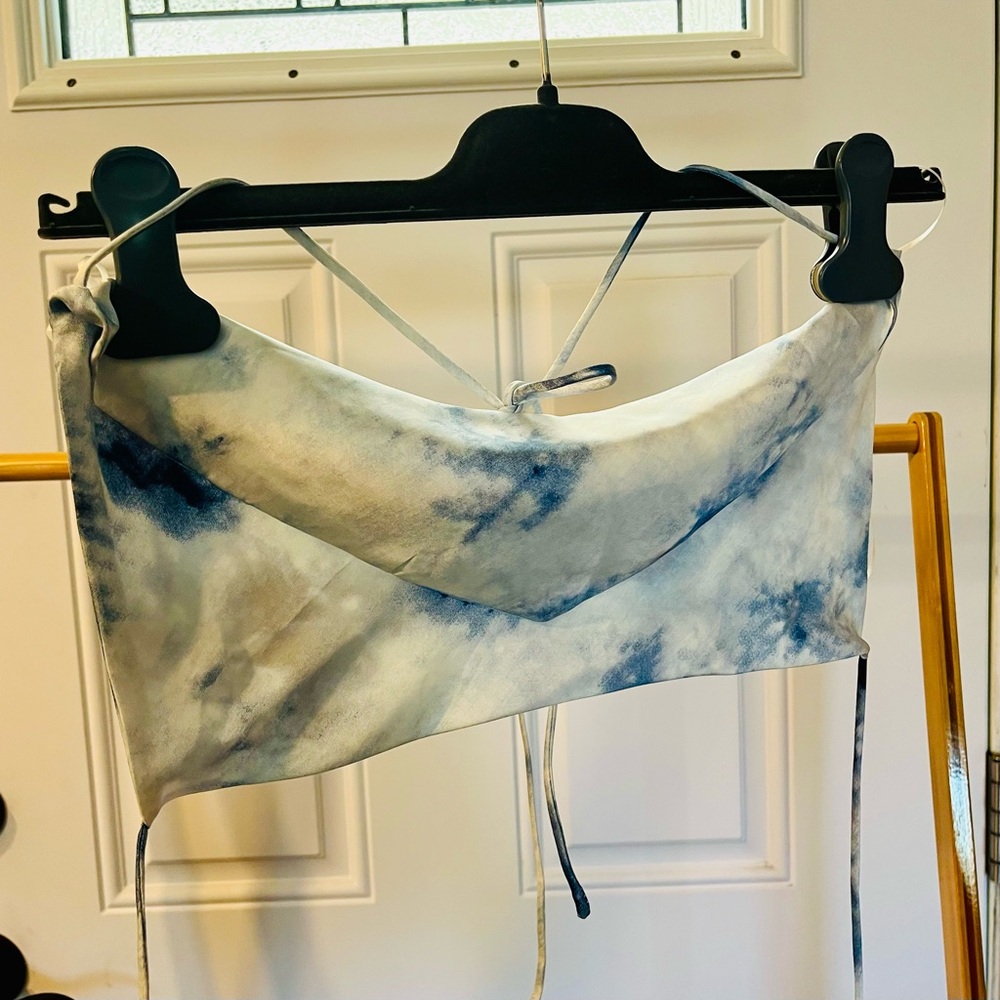 handkerchief top in cloud print